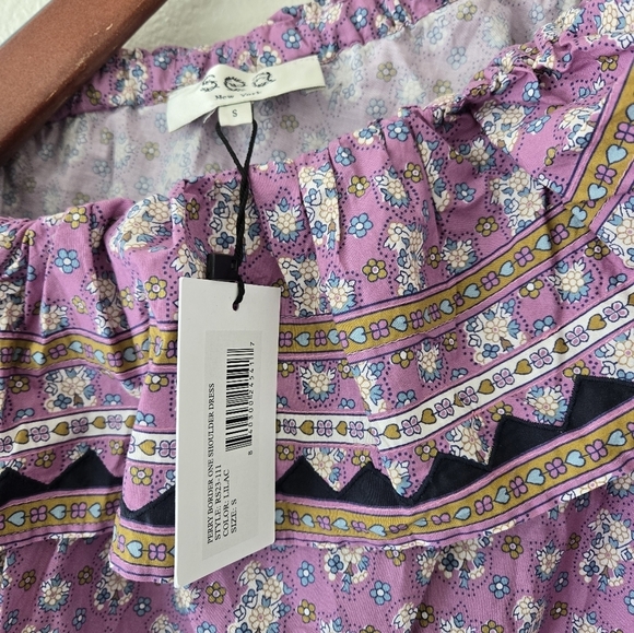 NWT Sea NY Perry One Shoulder Midi Dress Purple Floral Border Print Size Small - Picture 6 of 16
